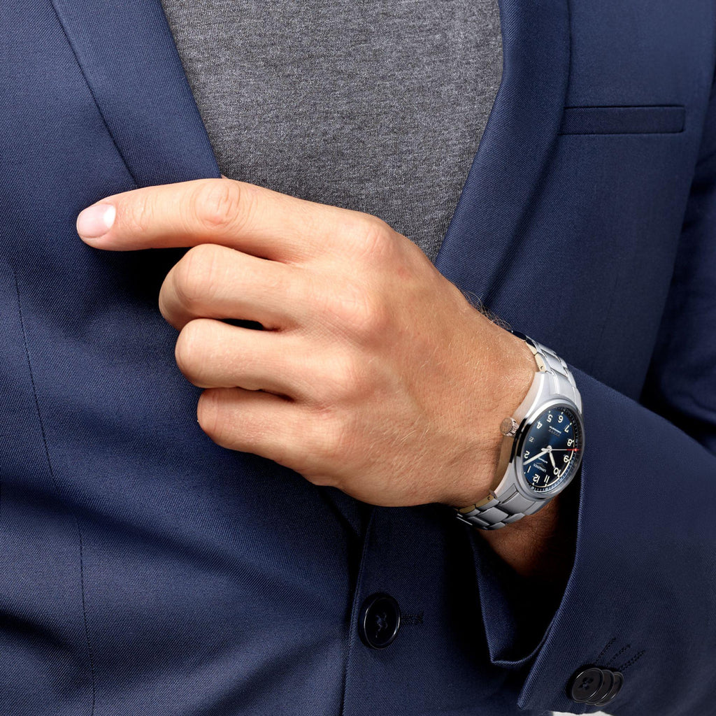 Longines orologio Longines Spirit 40mm blu automatico acciaio L3.810.4.93.6