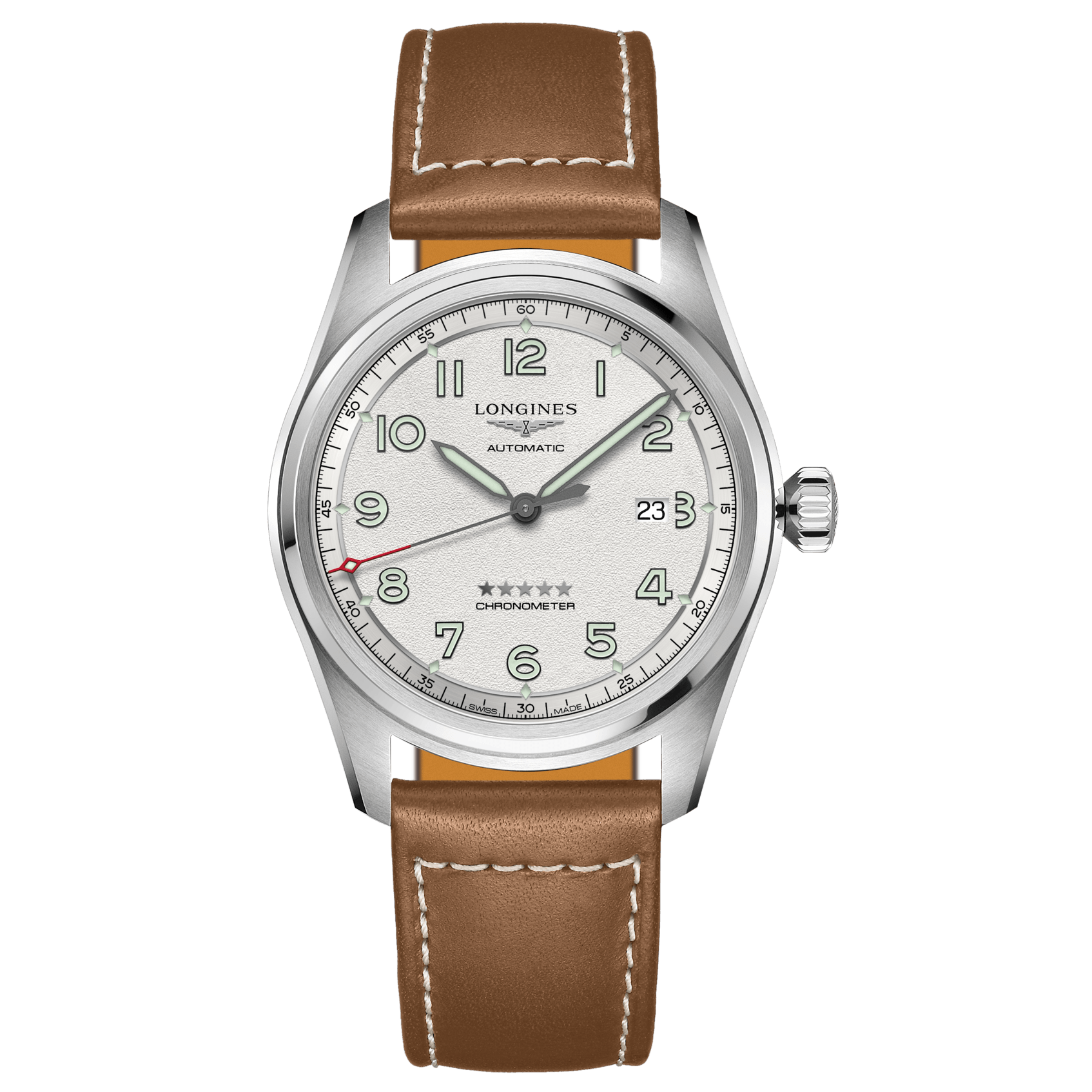 Longines orologio Longines Spirit 42mm argento automatico acciaio L3.811.4.73.2