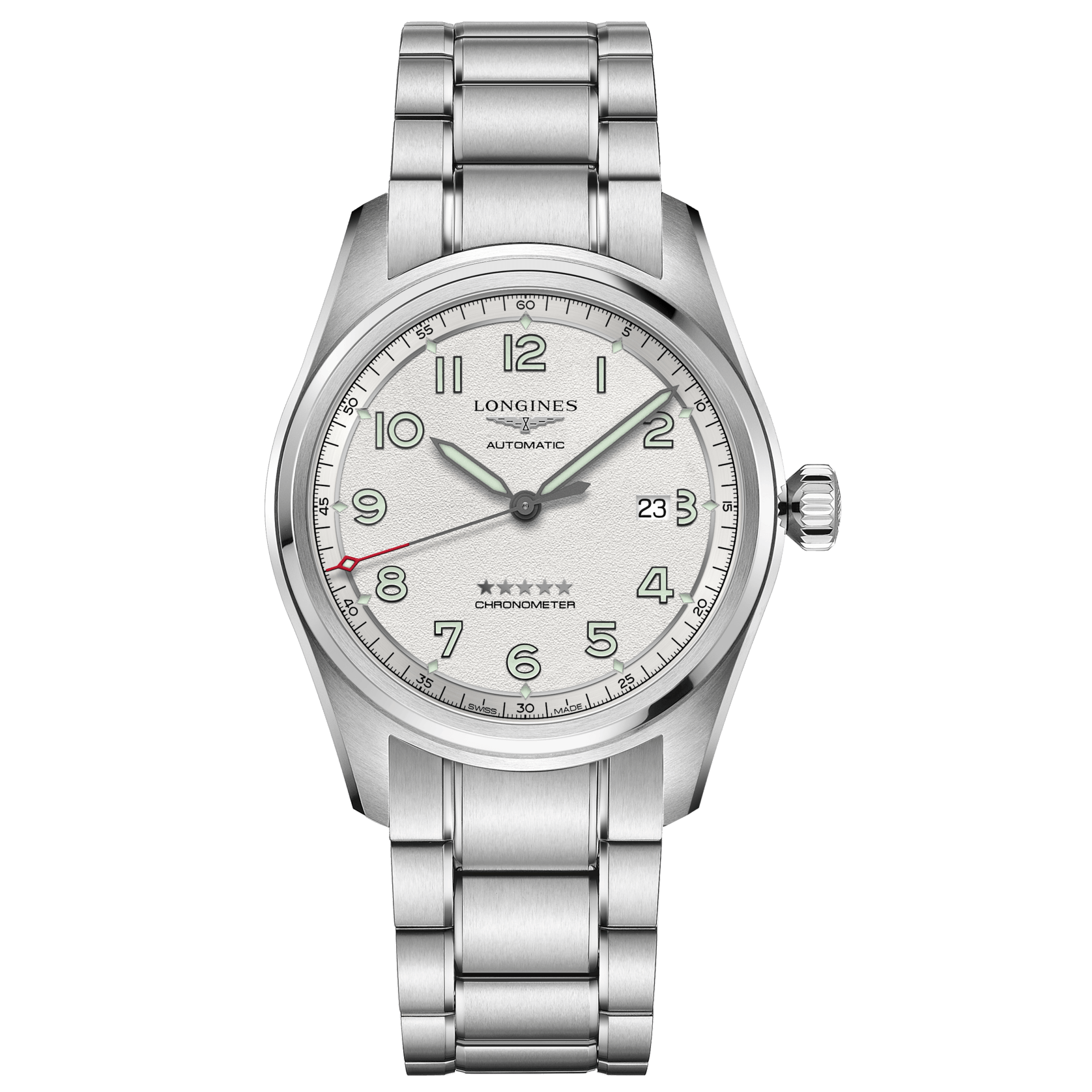 Longines orologio Longines Spirit 42mm argento automatico acciaio L3.811.4.73.6