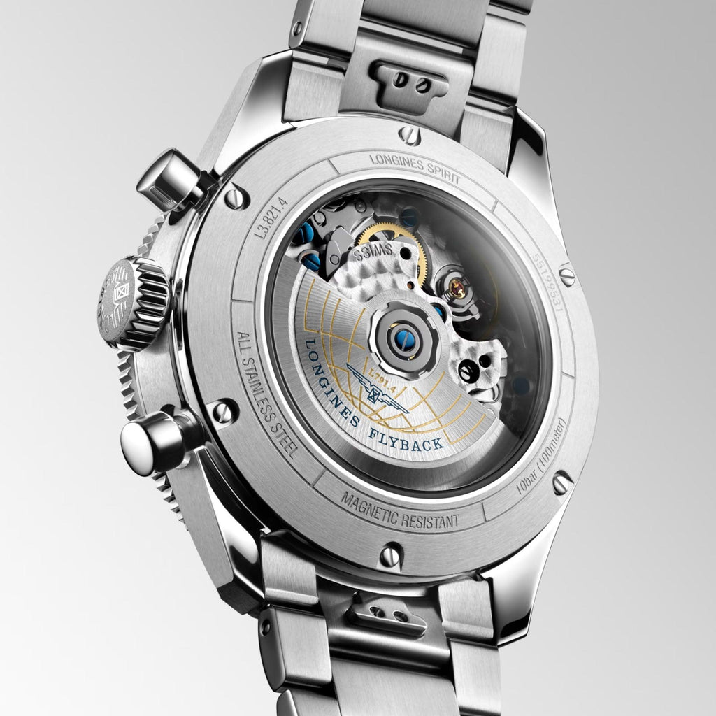 Longines orologio Longines Spirit Flyback 42mm blu automatico acciaio L3.821.4.93.6