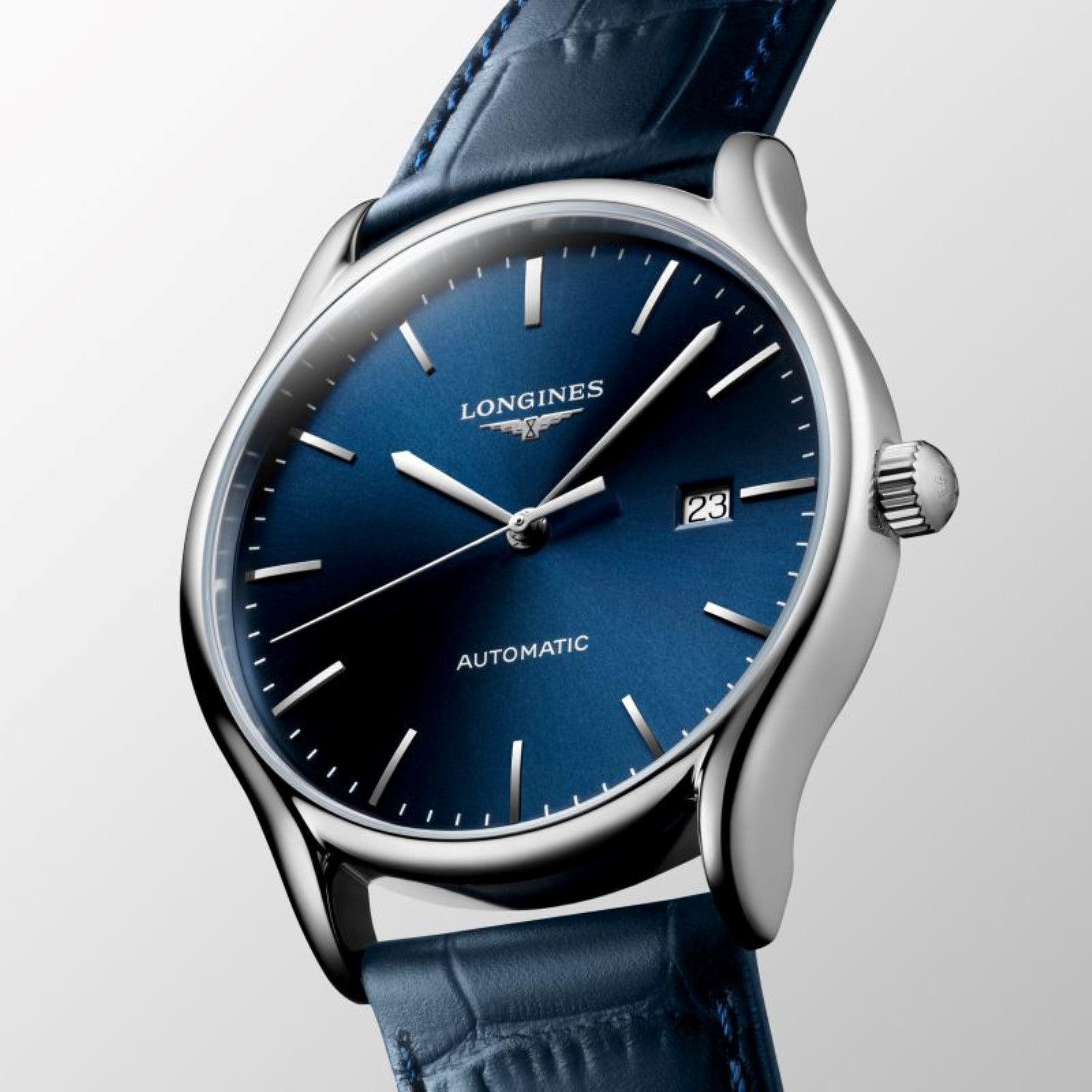 Longines orologio Lyre 40mm blu automatico acciaio L4.961.4.92.2