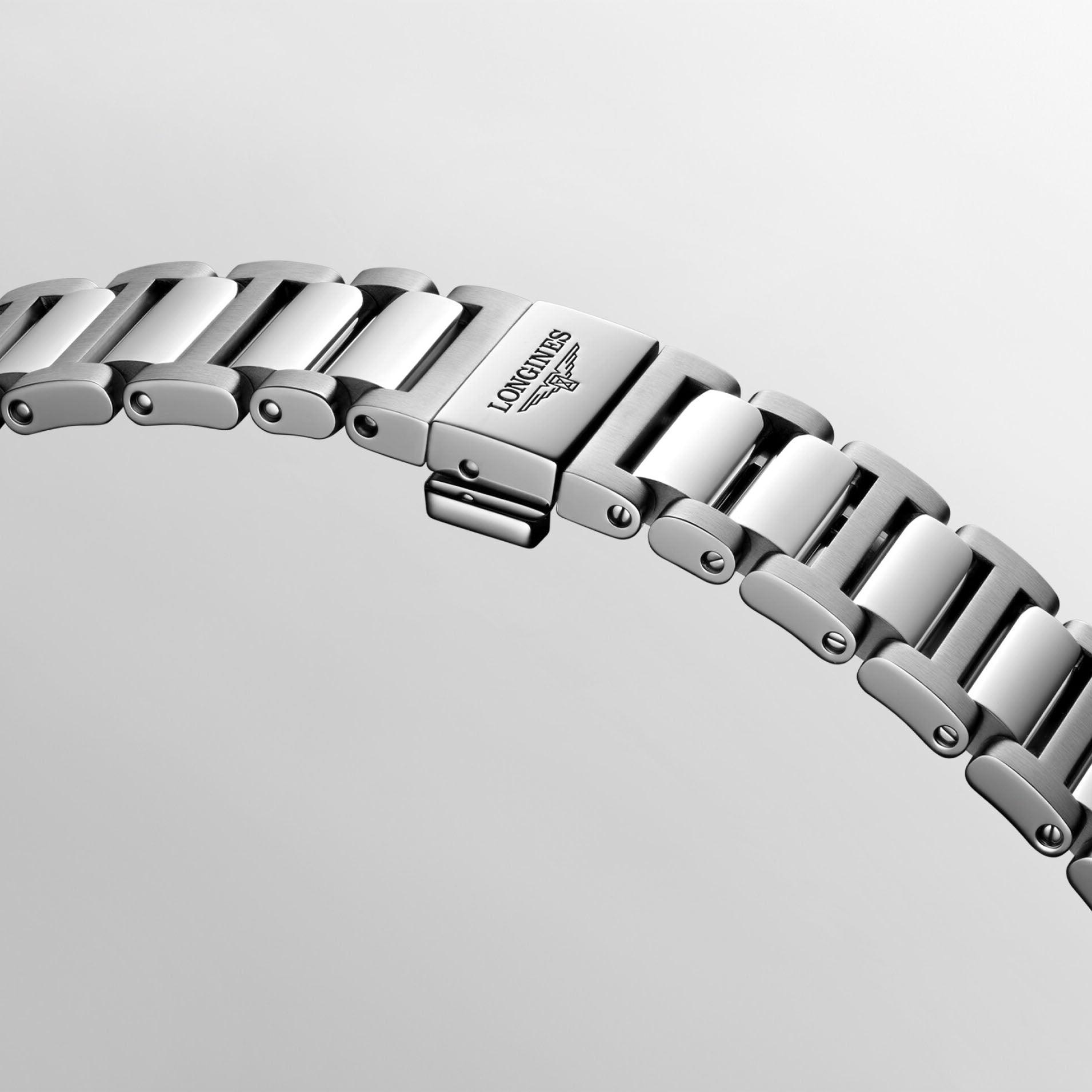 Longines orologio New Conquest 34mm blu automatico acciaio L3.430.4.97.6