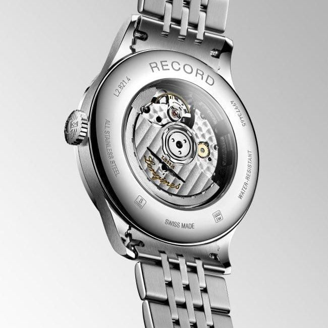 Longines orologio Record collection 40mm nero diamanti automatico COSC acciaio L2.821.4.57.6