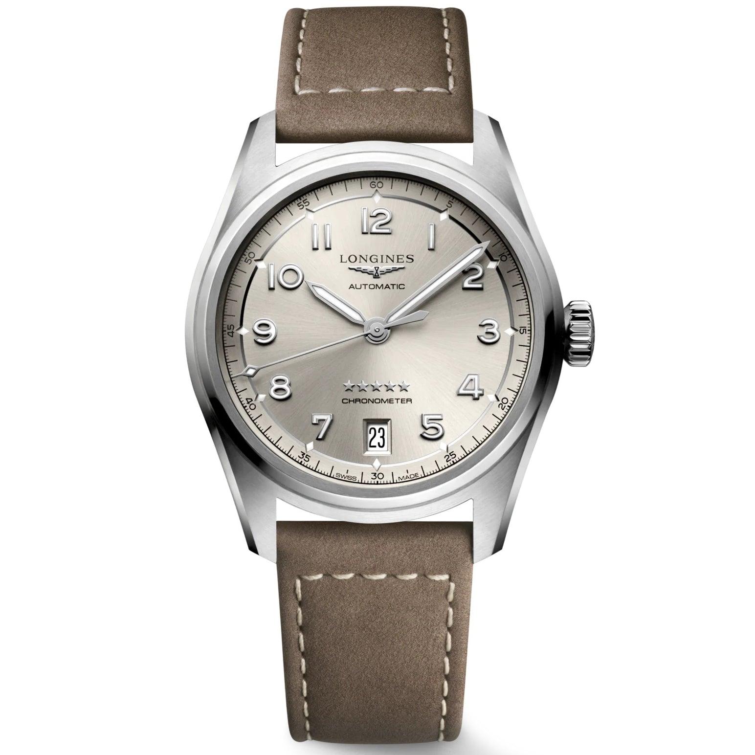 Longines orologio Spirit 37mm champagne automatico acciaio L3.410.4.63.2
