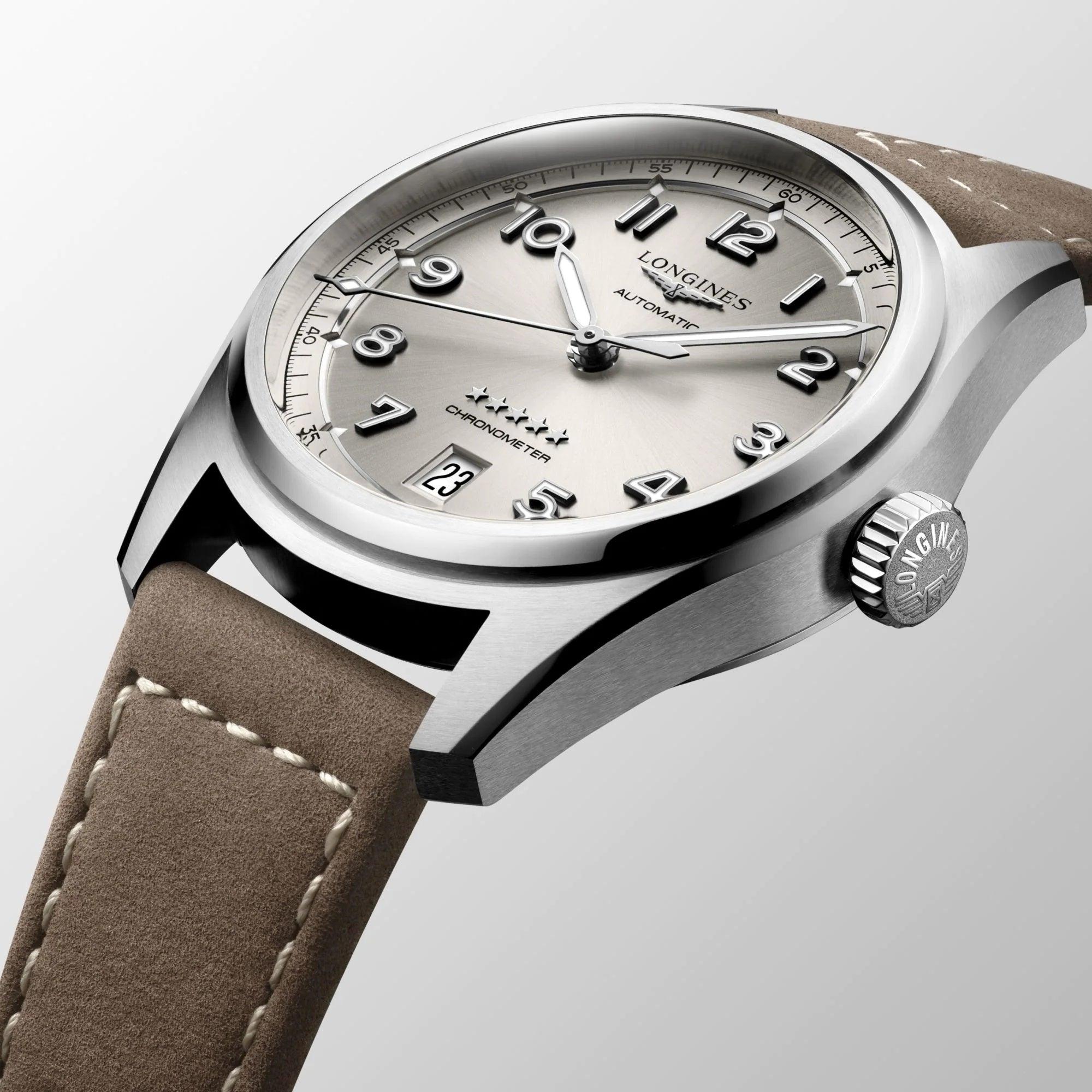 Longines orologio Spirit 37mm champagne automatico acciaio L3.410.4.63.2