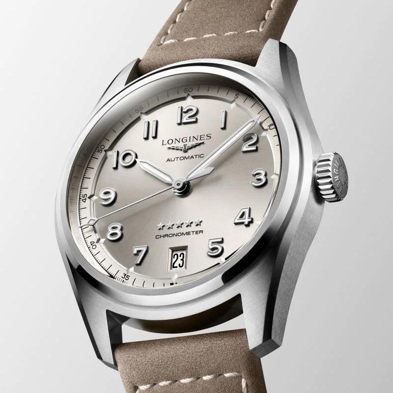 Longines orologio Spirit 37mm champagne automatico acciaio L3.410.4.63.2