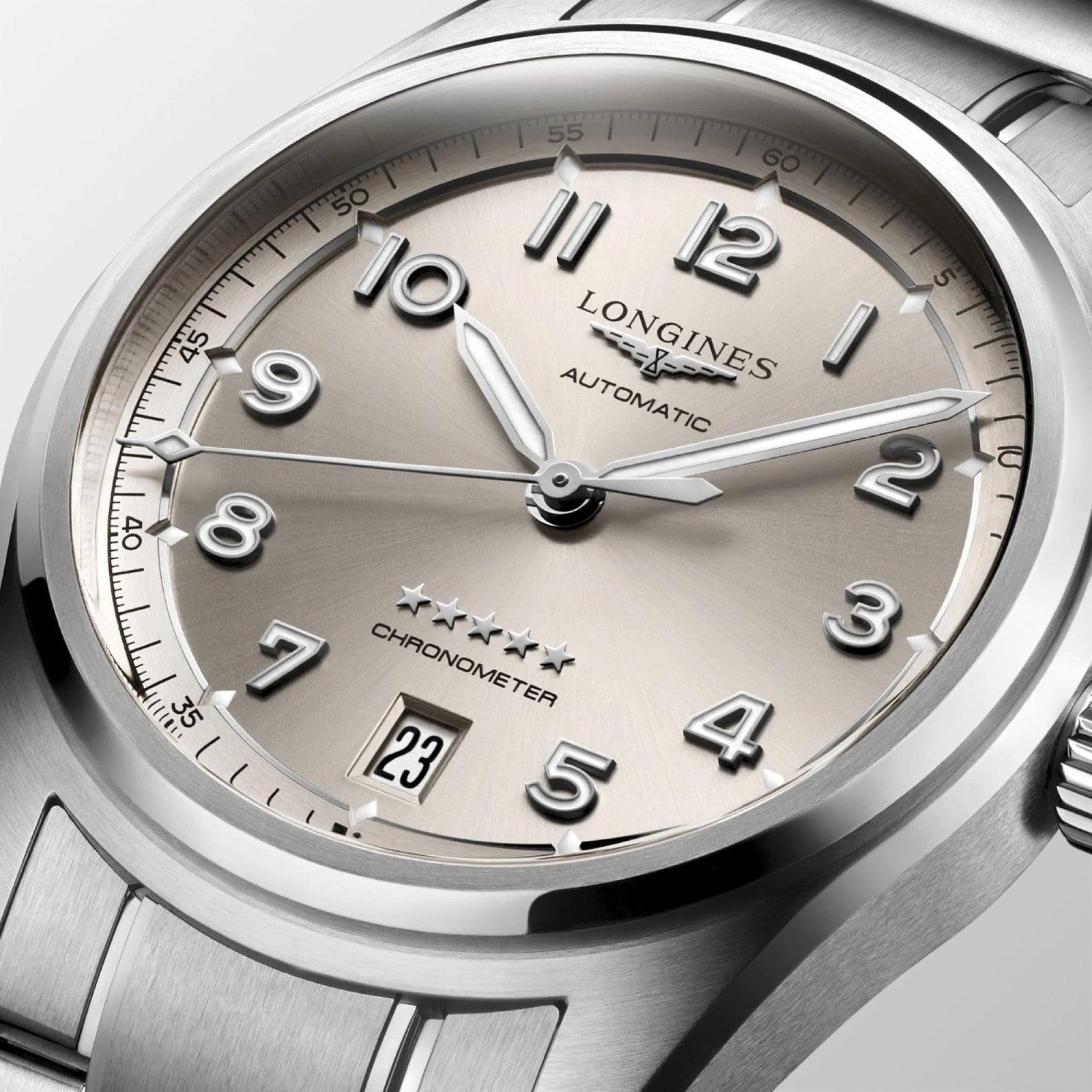 Longines orologio Spirit 37mm champagne automatico acciaio L3.410.4.63.6