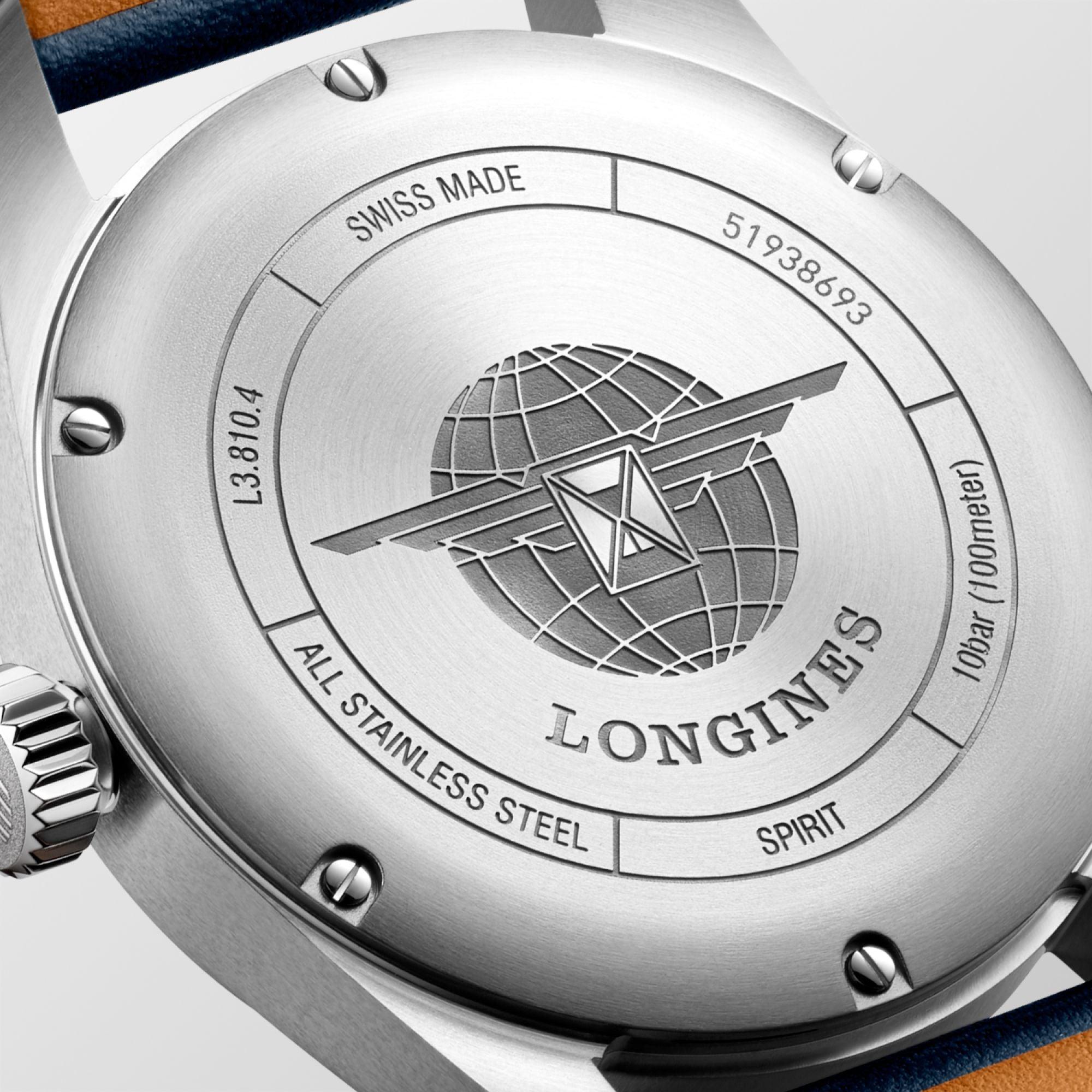 Longines orologio Spirit 40mm blu automatico acciaio L3.810.4.93.0