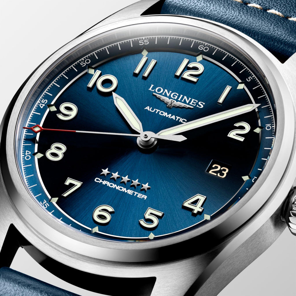 Longines orologio Spirit 40mm blu automatico acciaio L3.810.4.93.0