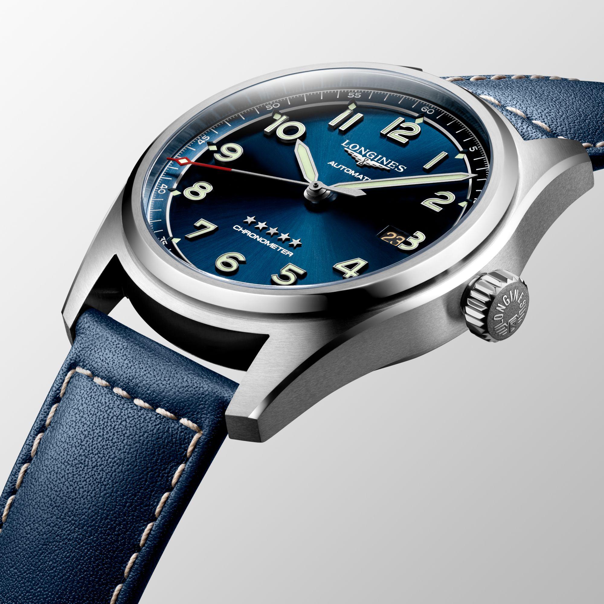 Longines orologio Spirit 42mm blu automatico acciaio L3.811.4.93.0