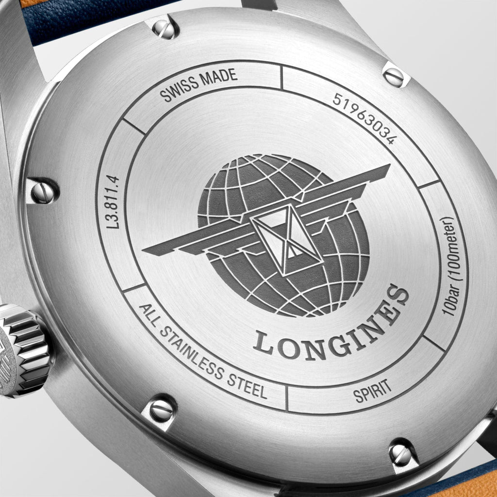 Longines orologio Spirit 42mm blu automatico acciaio L3.811.4.93.0