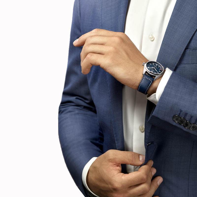Longines orologio Spirit 42mm blu automatico acciaio L3.811.4.93.0