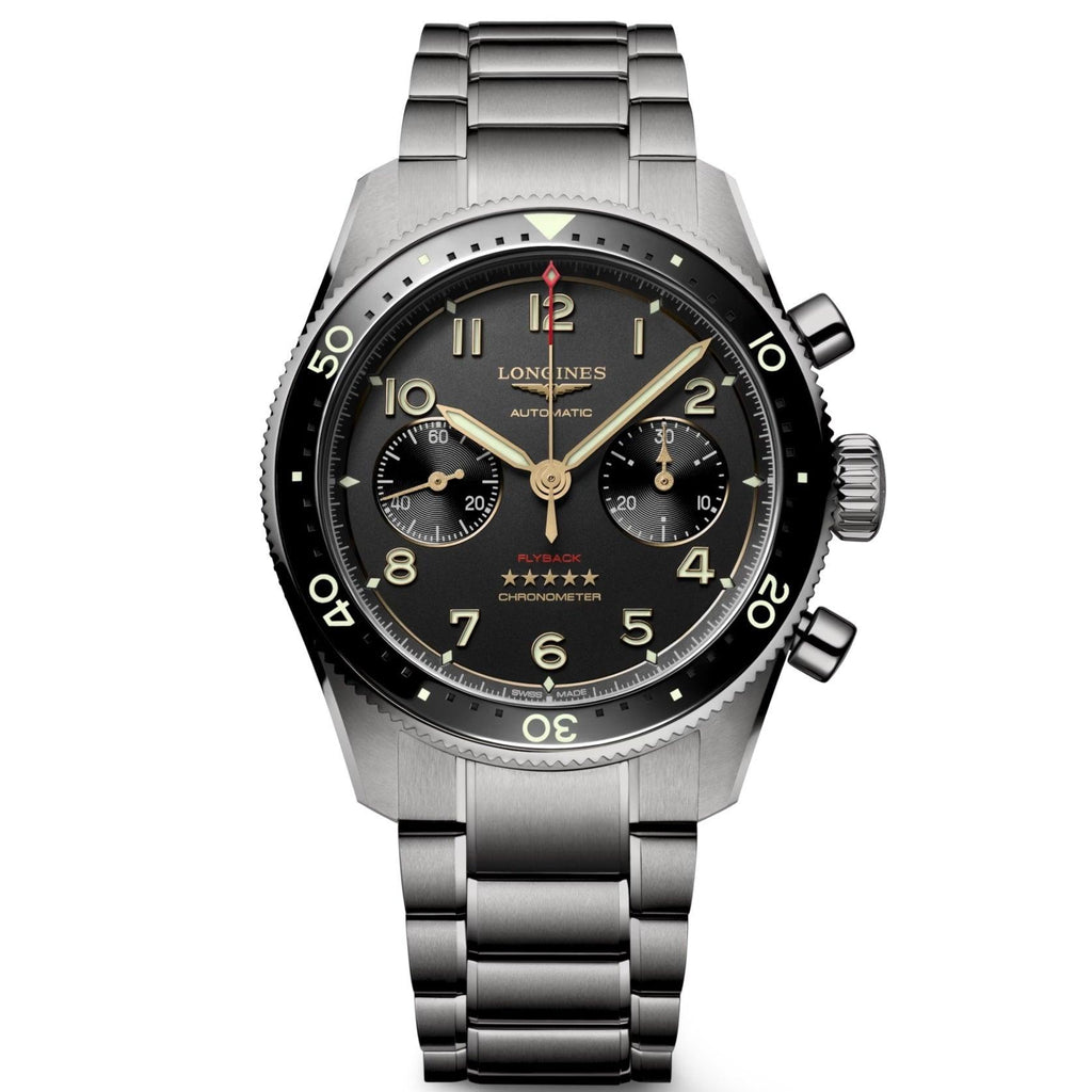 Longines orologio Spirit Flyback 42mm antracite automatico titanio L3.821.1.53.6