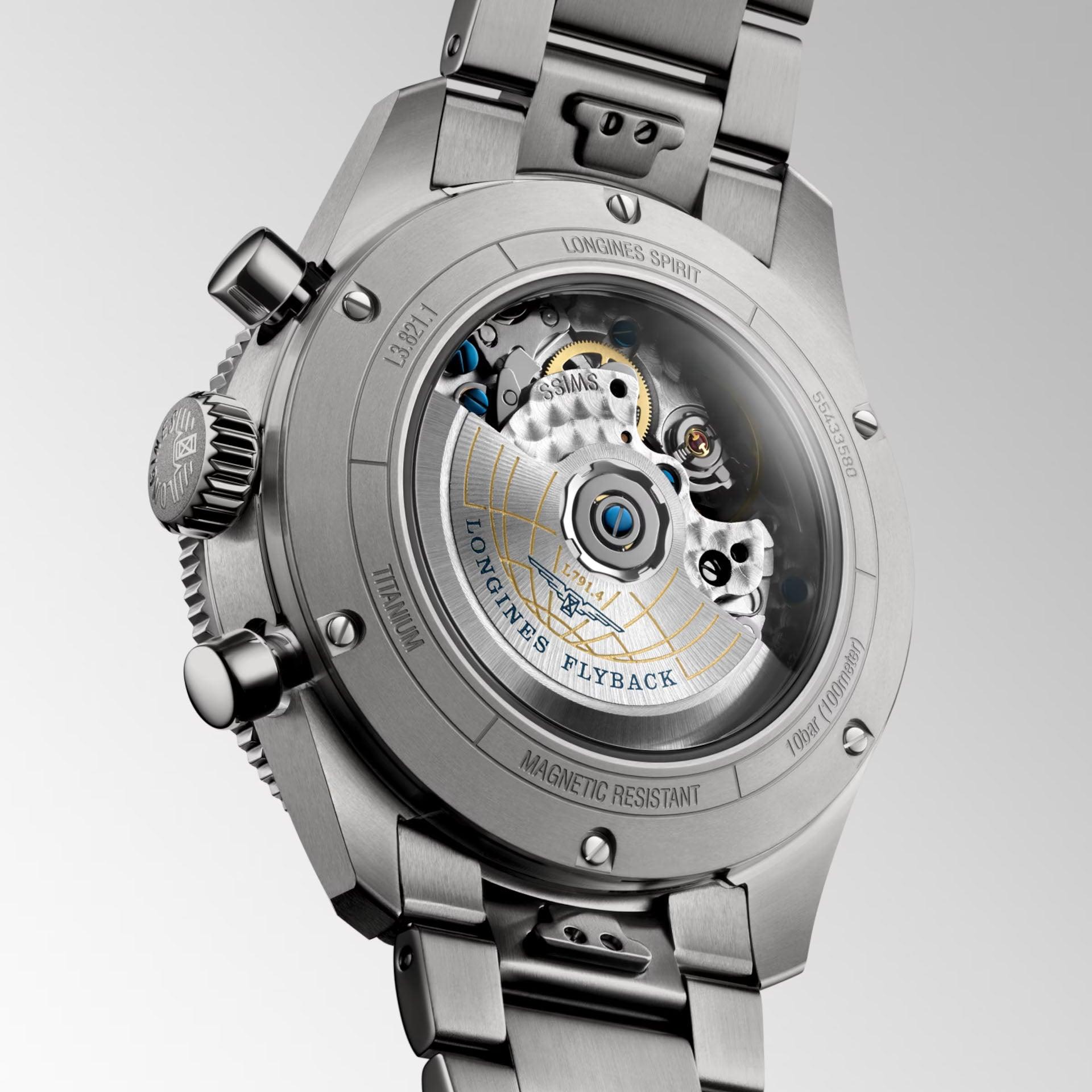 Longines orologio Spirit Flyback 42mm antracite automatico titanio L3.821.1.53.6