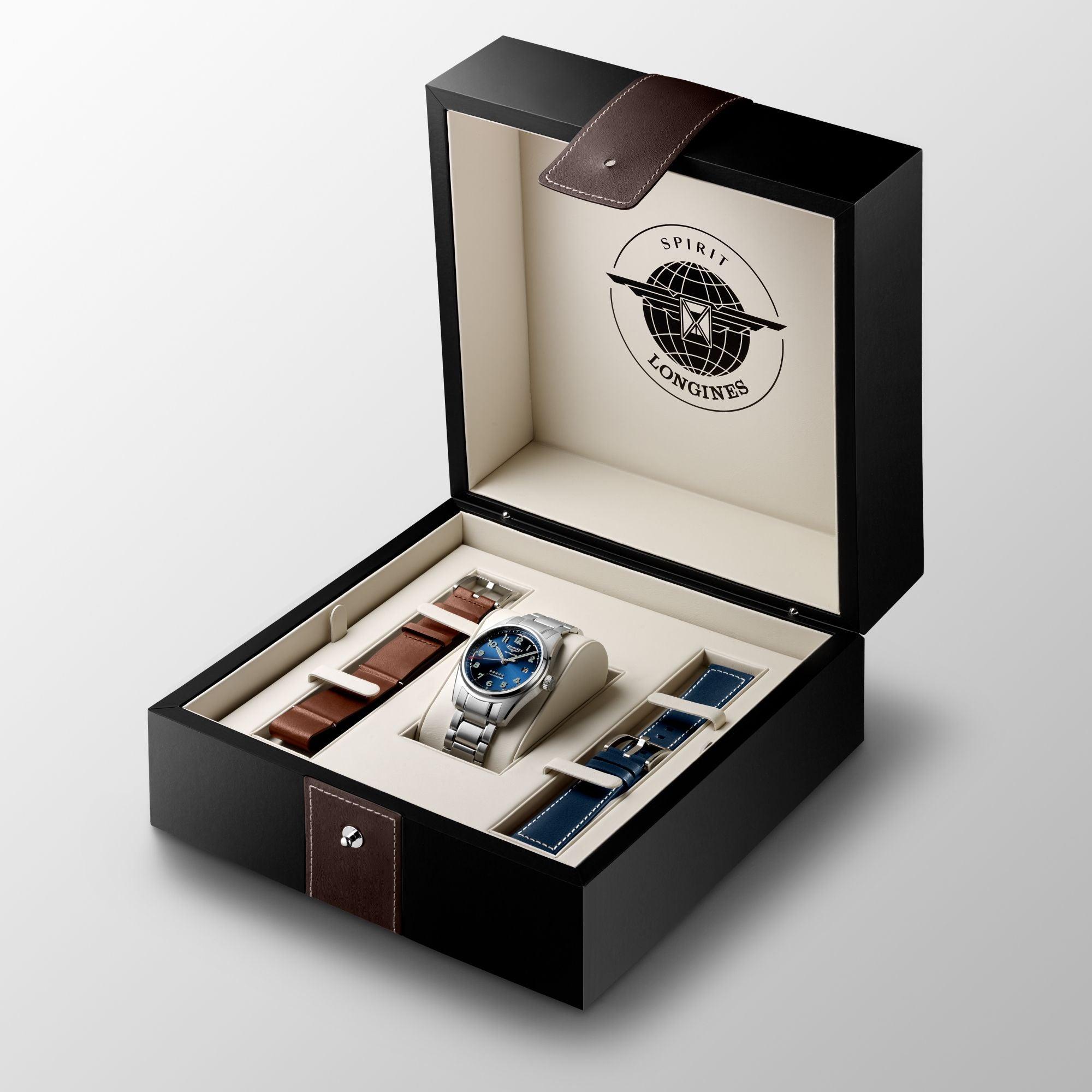 Longines orologio Spirit Prestige Edition 40mm blu automatico acciaio L3.810.4.93.9