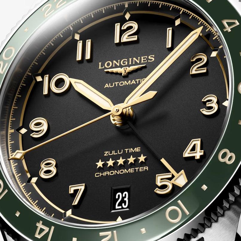 Longines orologio Spirit Zulu Time 39mm antracite automatico acciaio L3.802.4.63.2