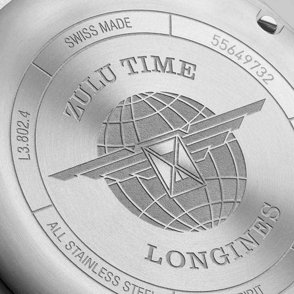 Longines orologio Spirit Zulu Time 39mm antracite automatico acciaio L3.802.4.63.2