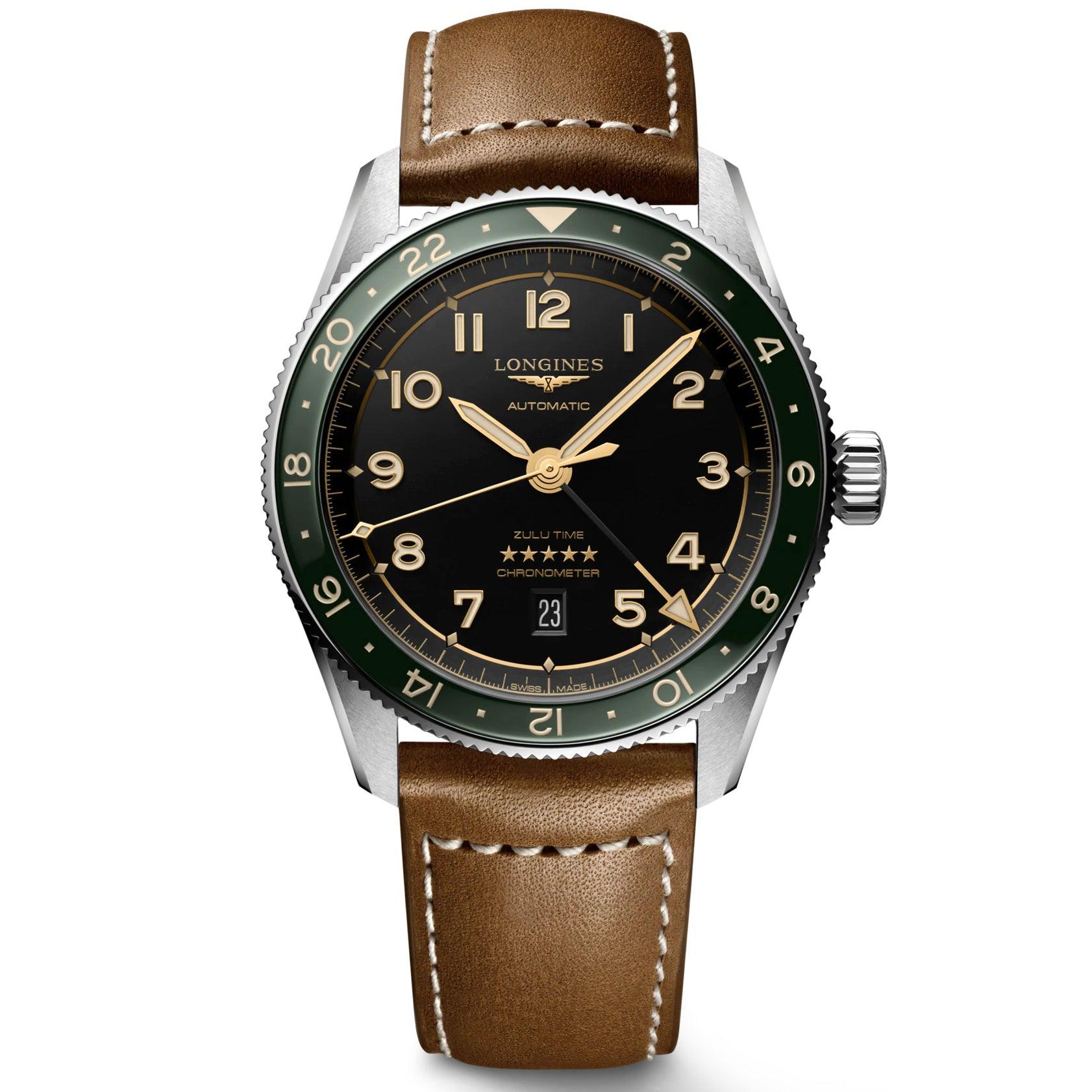 Longines orologio Spirit Zulu Time 42mm antracite automatico acciaio L3.812.4.63.2