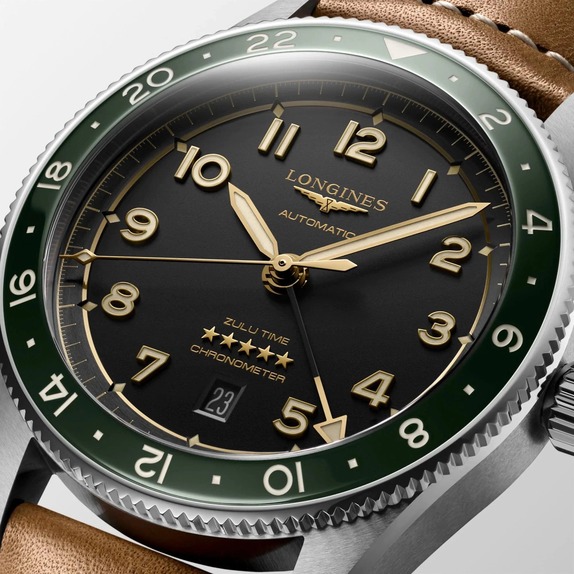 Longines orologio Spirit Zulu Time 42mm antracite automatico acciaio L3.812.4.63.2