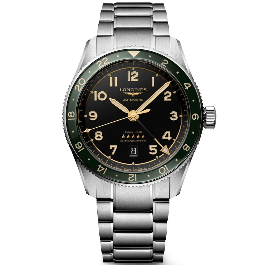 Longines orologio Spirit Zulu Time 42mm antracite automatico acciaio L3.812.4.63.6