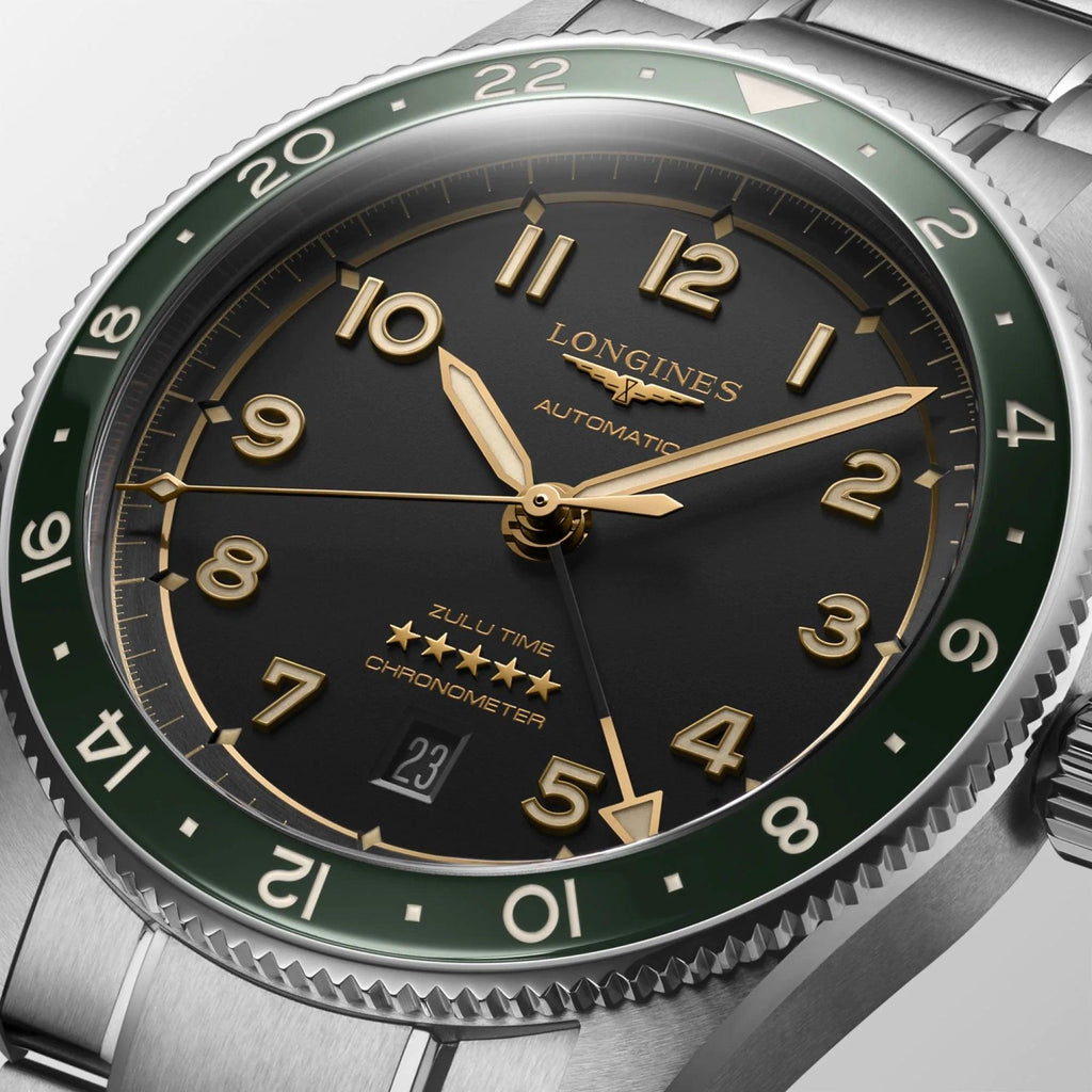 Longines orologio Spirit Zulu Time 42mm antracite automatico acciaio L3.812.4.63.6