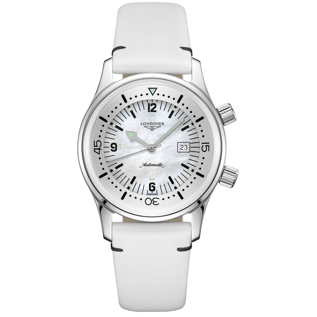 Longines orologio The Longines Legend Diver Watch 36mm madreperla automatico acciaio L3.374.4.80.0