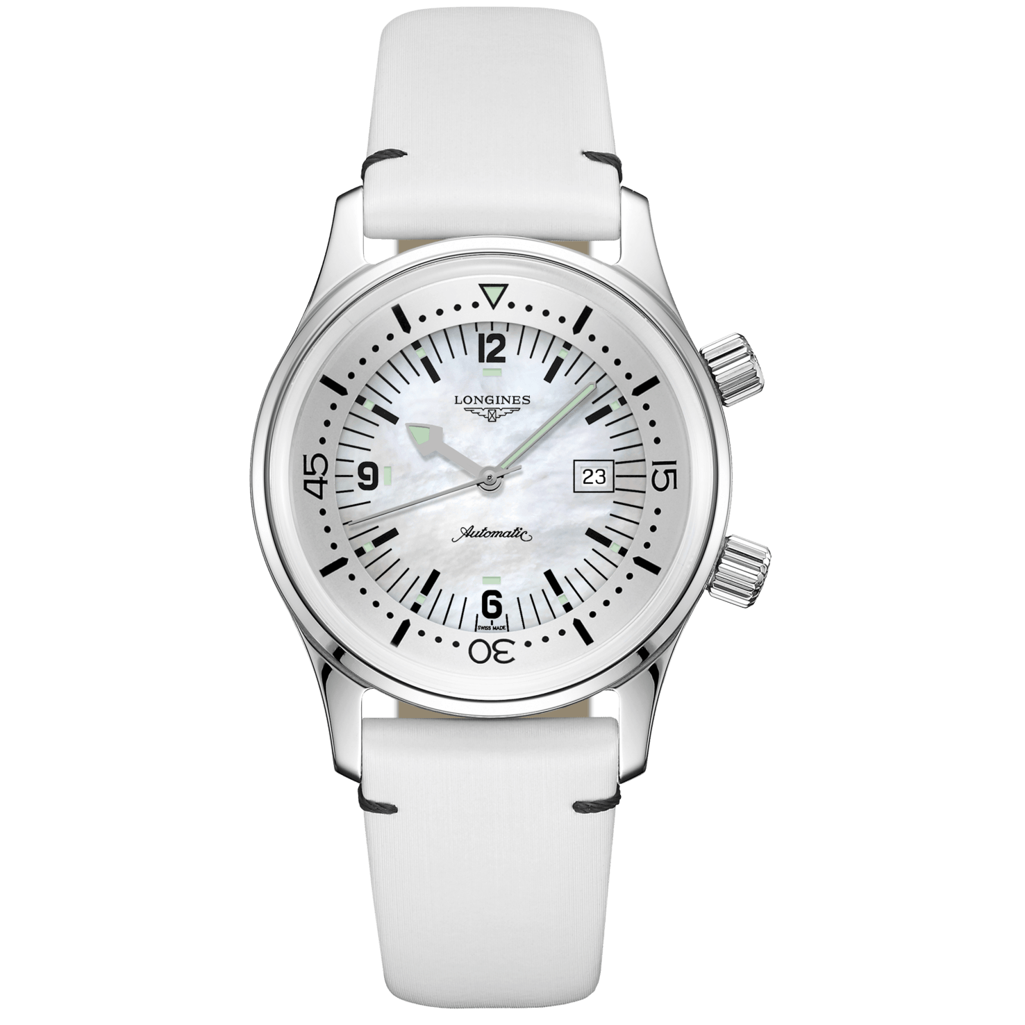 Longines orologio The Longines Legend Diver Watch 36mm madreperla automatico acciaio L3.374.4.80.0