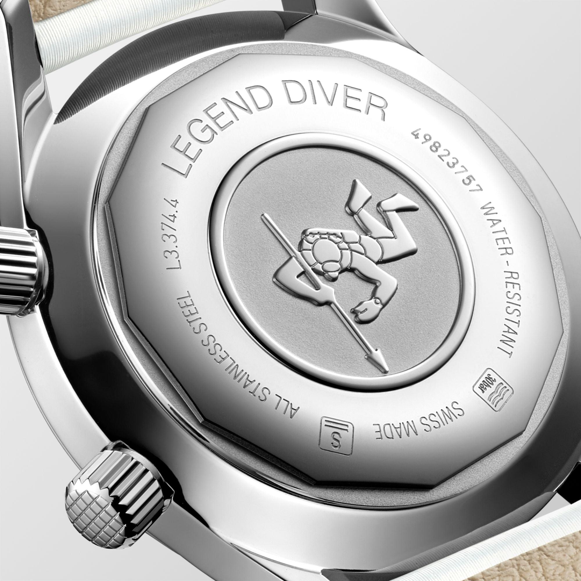 Longines orologio The Longines Legend Diver Watch 36mm madreperla automatico acciaio L3.374.4.80.0