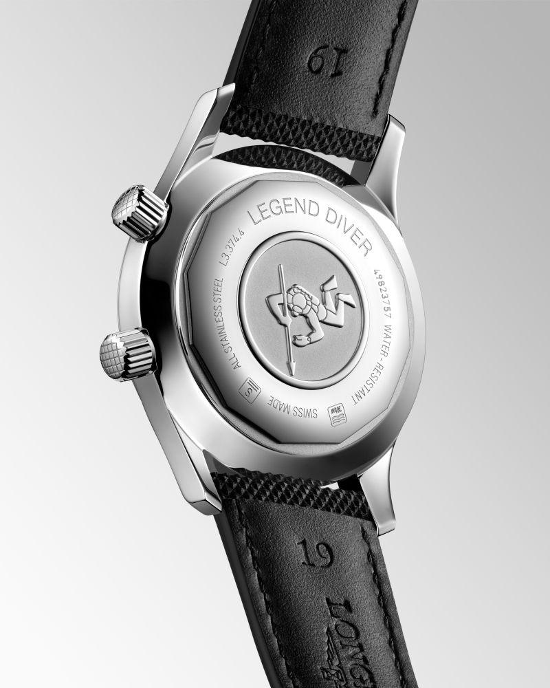 Longines orologio The Longines Legend Diver Watch 36mm nero automatico acciaio L3.374.4.50.0