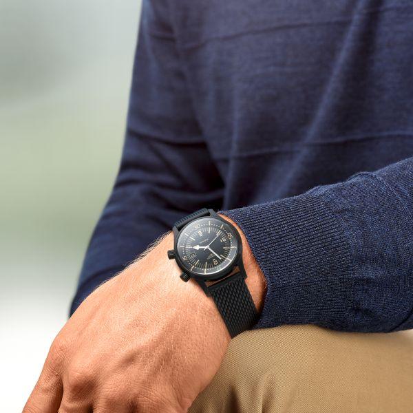 Longines orologio The Longines Legend Diver Watch 42mm nero automatico acciaio finitura PVD nero L3.774.2.50.9