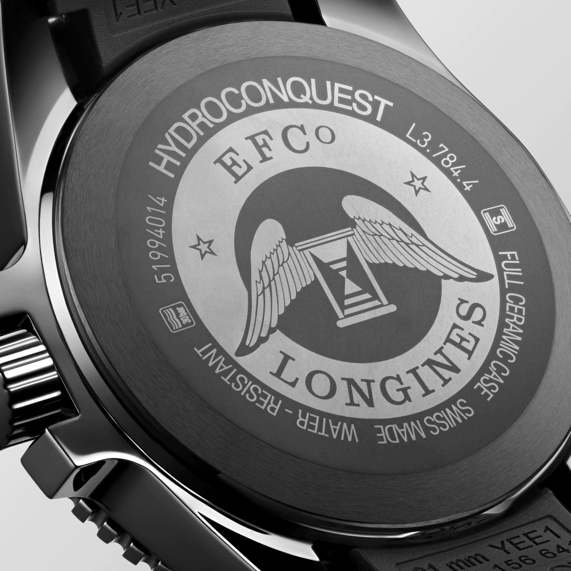 Longines orologio uomo HydroConquest 43mm automatico ceramica nera L3.784.4.56.9
