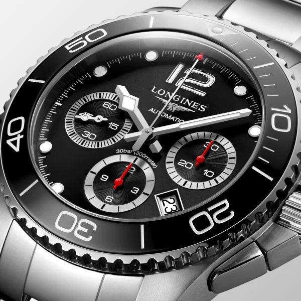 Longines orologio uomo HydroConquest nero ceramica 43mm automatico acciaio L3.883.4.56.6