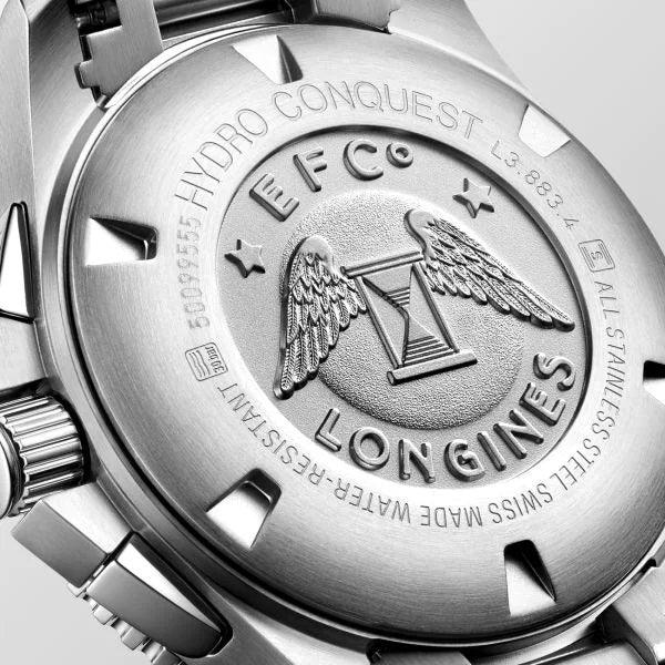 Longines orologio uomo HydroConquest nero ceramica 43mm automatico acciaio L3.883.4.56.6