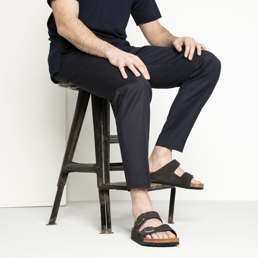 Birkenstock Arizona Velvet Gray plantare morbido