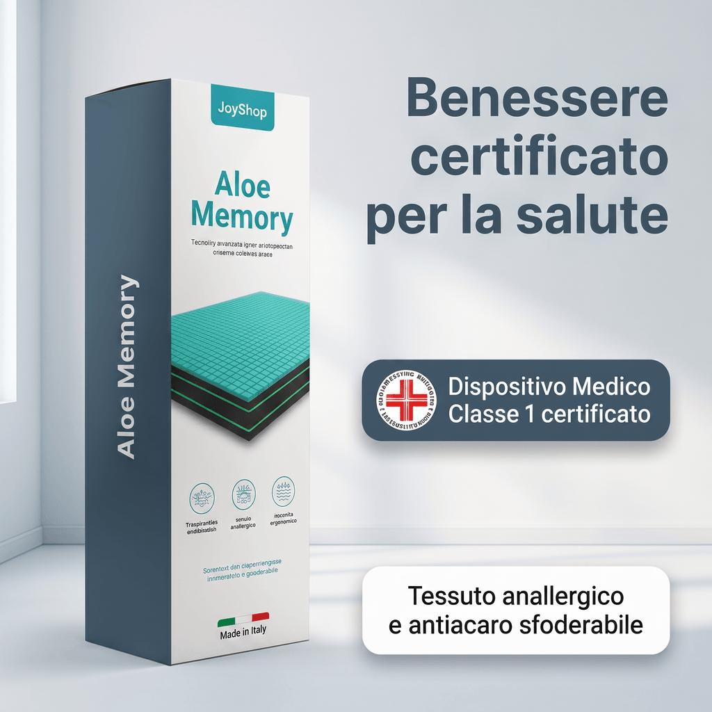 Materasso Memory Aloe Anatomico – 7 Zone, 24 cm, Alta Portanza | ALOE MEMORY