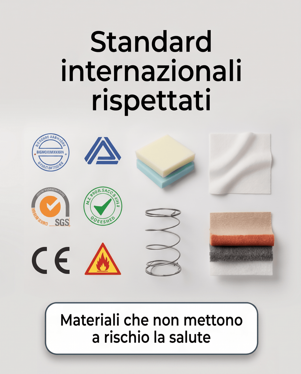 Materasso a Molle Box Ignifugo Certificato Classe 1 IM H26 cm