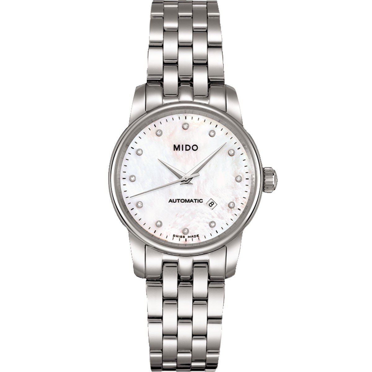 Mido orologio Baroncelli 29mm madreperla diamanti automatico acciaio M7600.4.69.1