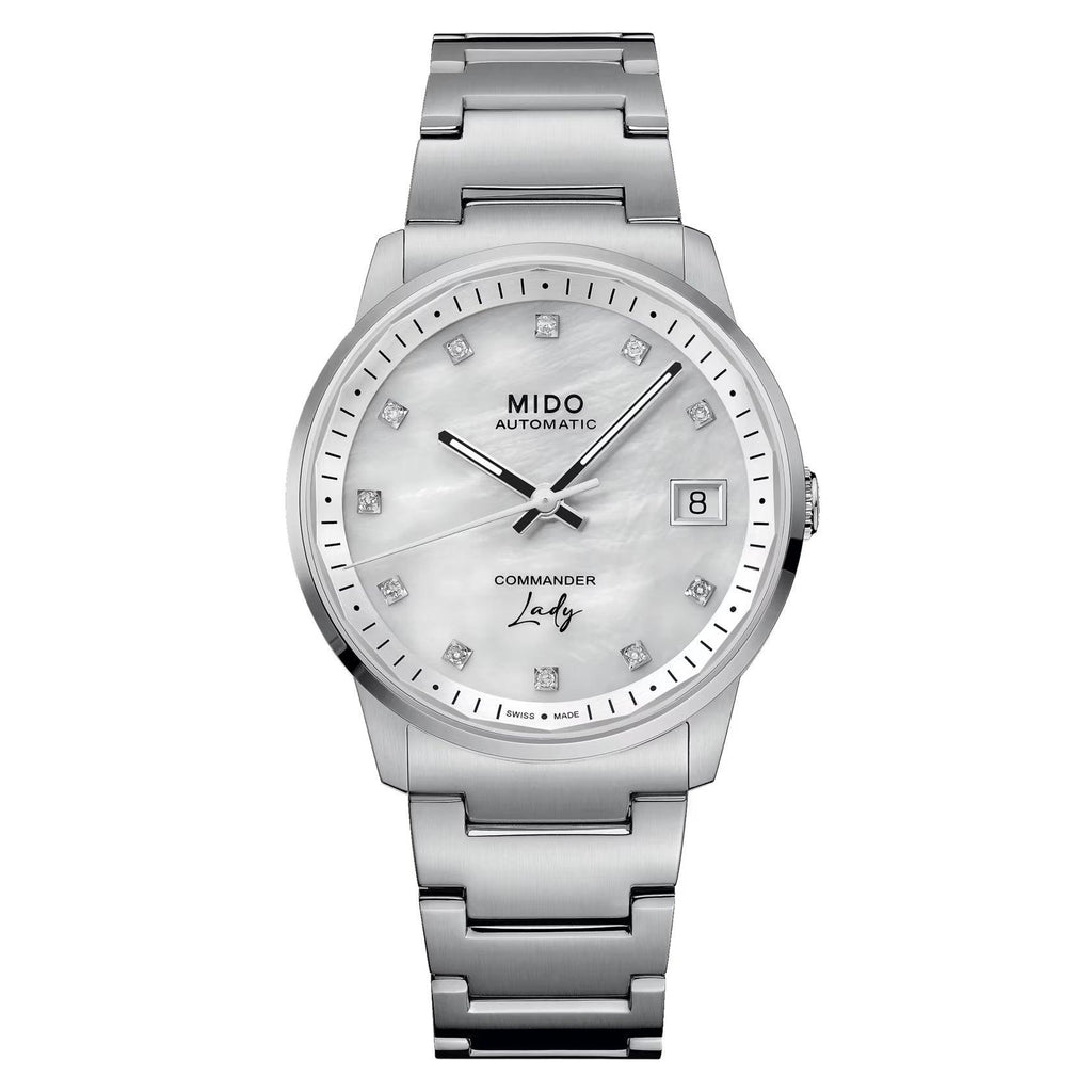 Mido orologio Commander Lady 35mm madreperla diamanti automatico acciaio M021.207.11.106.00
