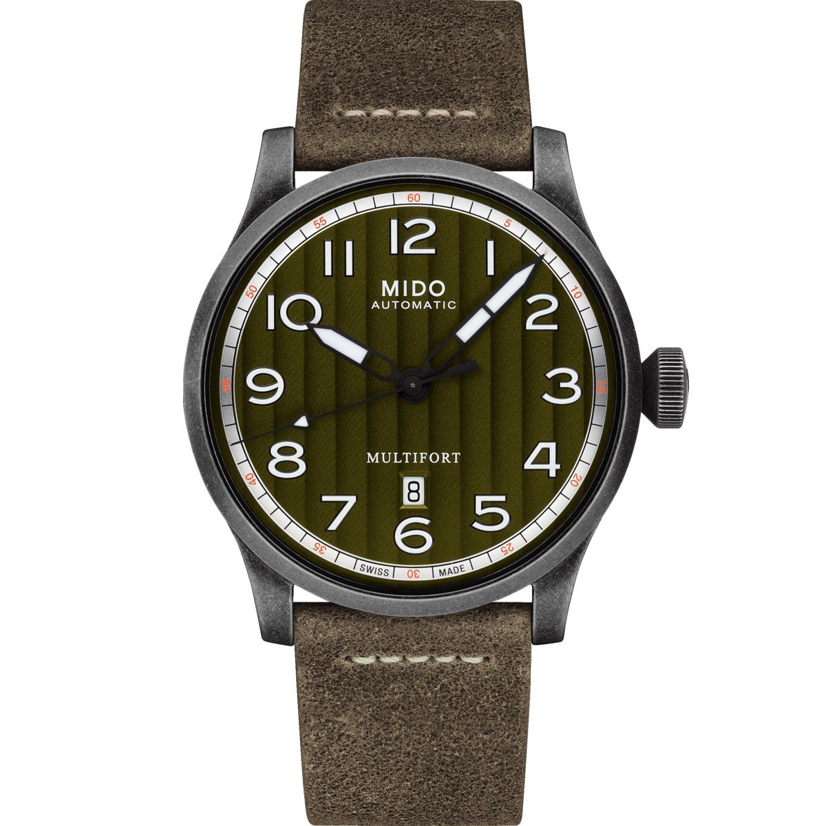 Mido orologio Multifort Escape 44mm kaki automatico acciaio finitura PVD nero anticato sabbiato M032.607.36.090.00