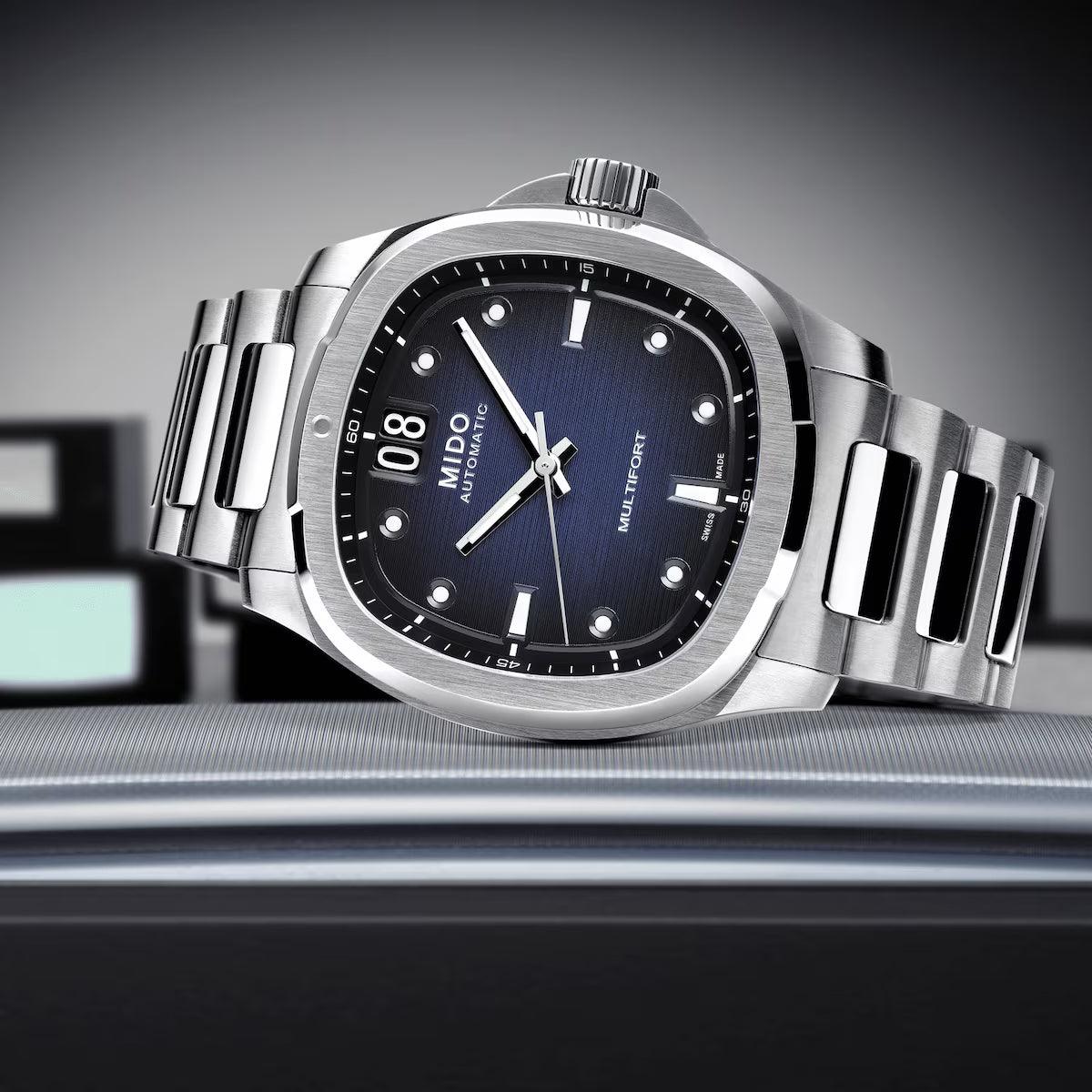 Mido orologio Multifort TV Big Date 40mm blu acciaio automatico M049.526.11.041.00