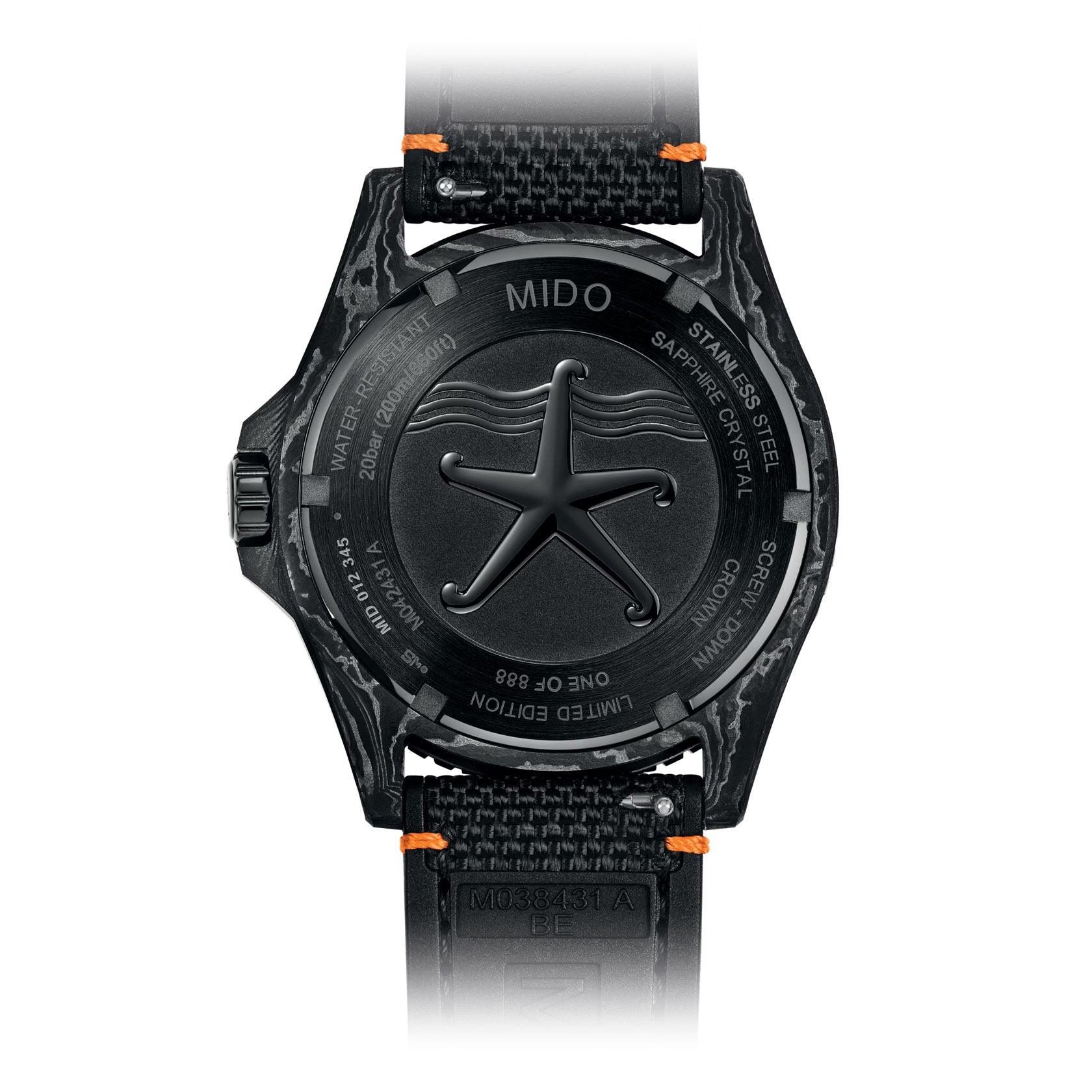 Mido orologio Ocean Star 200C Carbon Limited Edition Certificato Cosc 42mm nero automatico fibra di carbonio M042.431.77.081.00
