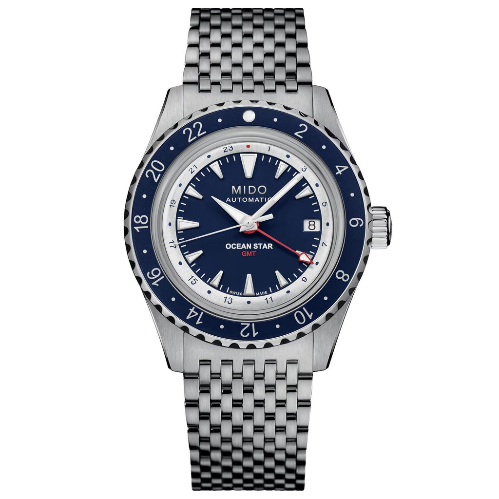 Mido orologio Ocean Star GMT edizione speciale 40mm blu automatico acciaio M026.829.18.041.00