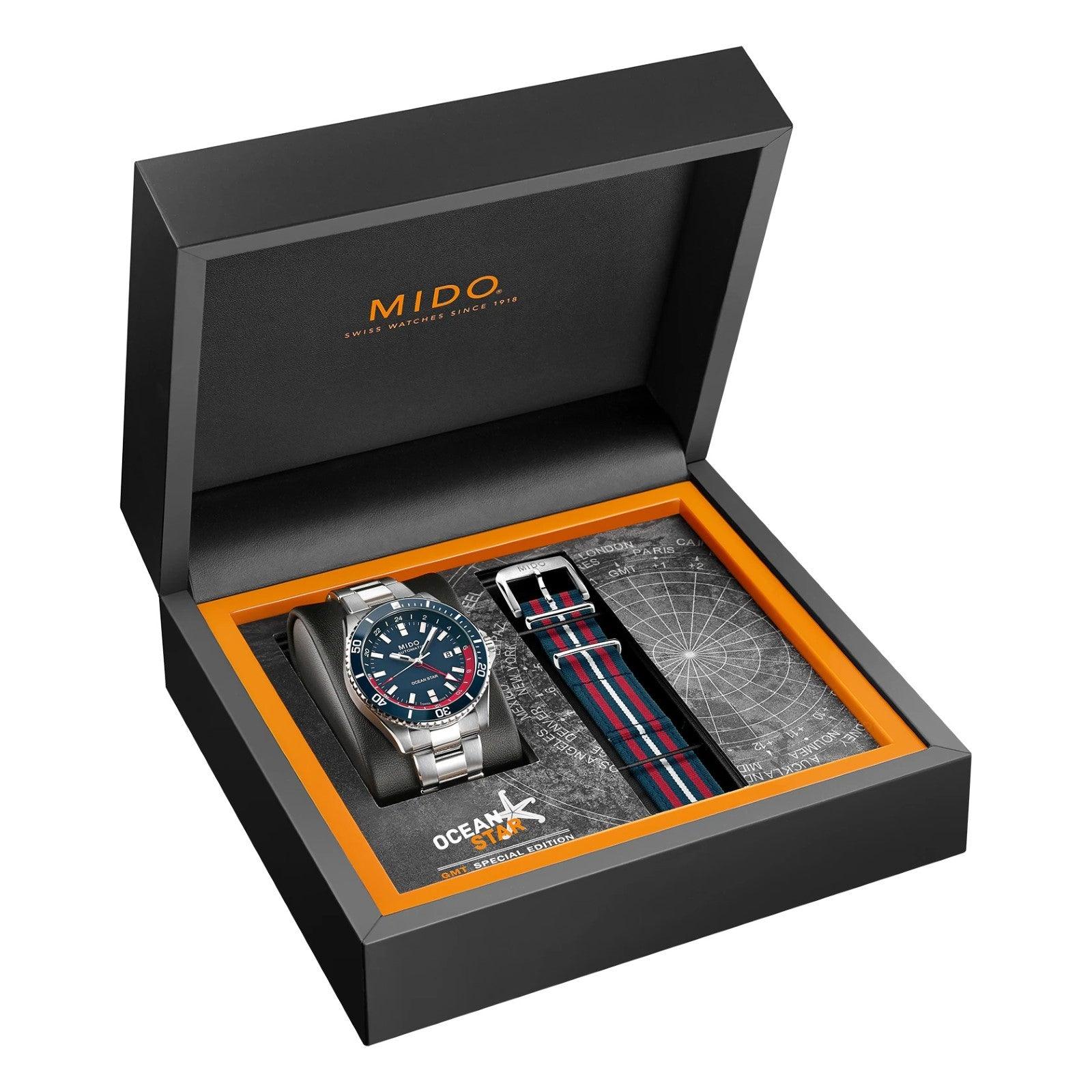Mido orologio Ocean Star GMT Special Edition 44mm blu automatico acciaio M026.629.11.041.00
