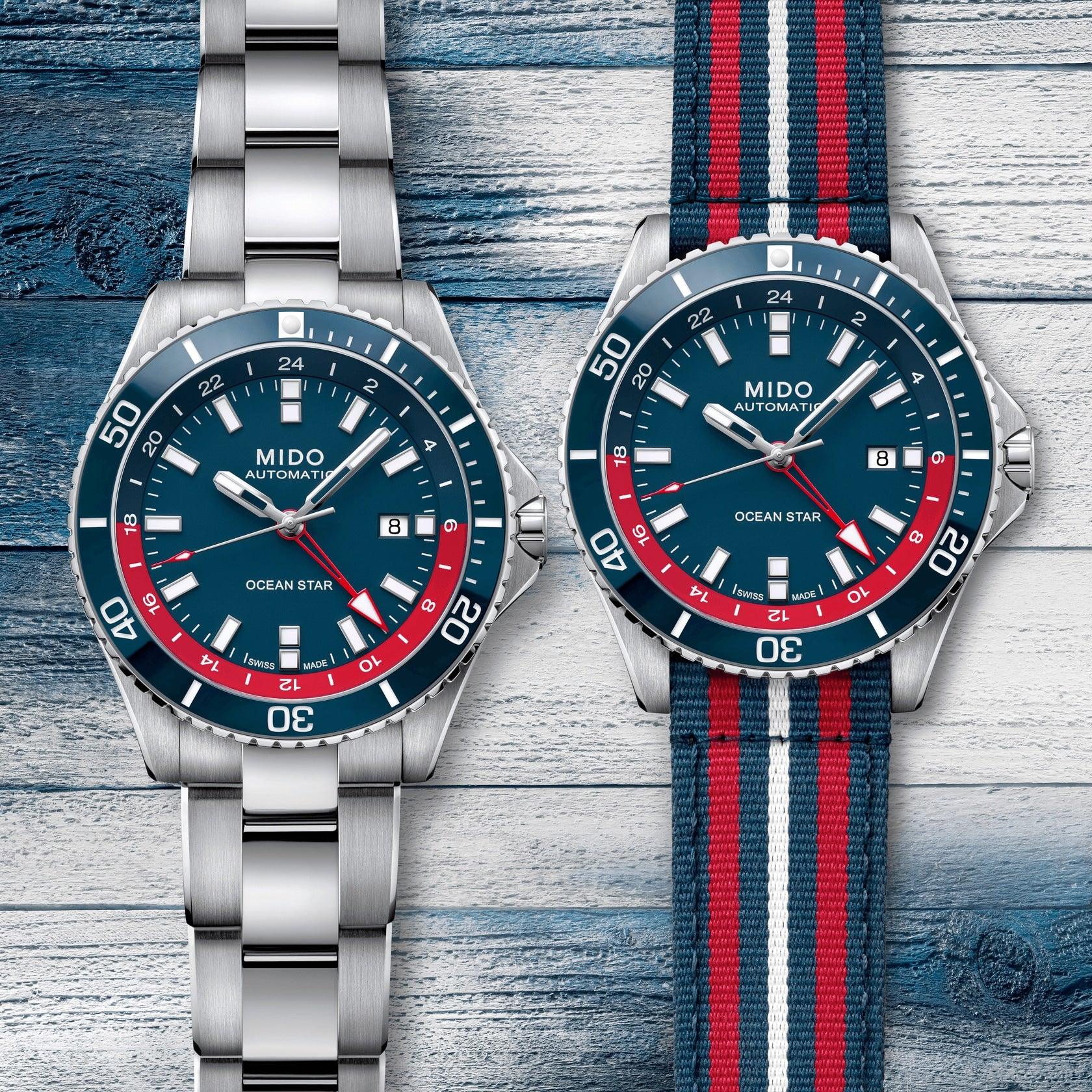 Mido orologio Ocean Star GMT Special Edition 44mm blu automatico acciaio M026.629.11.041.00