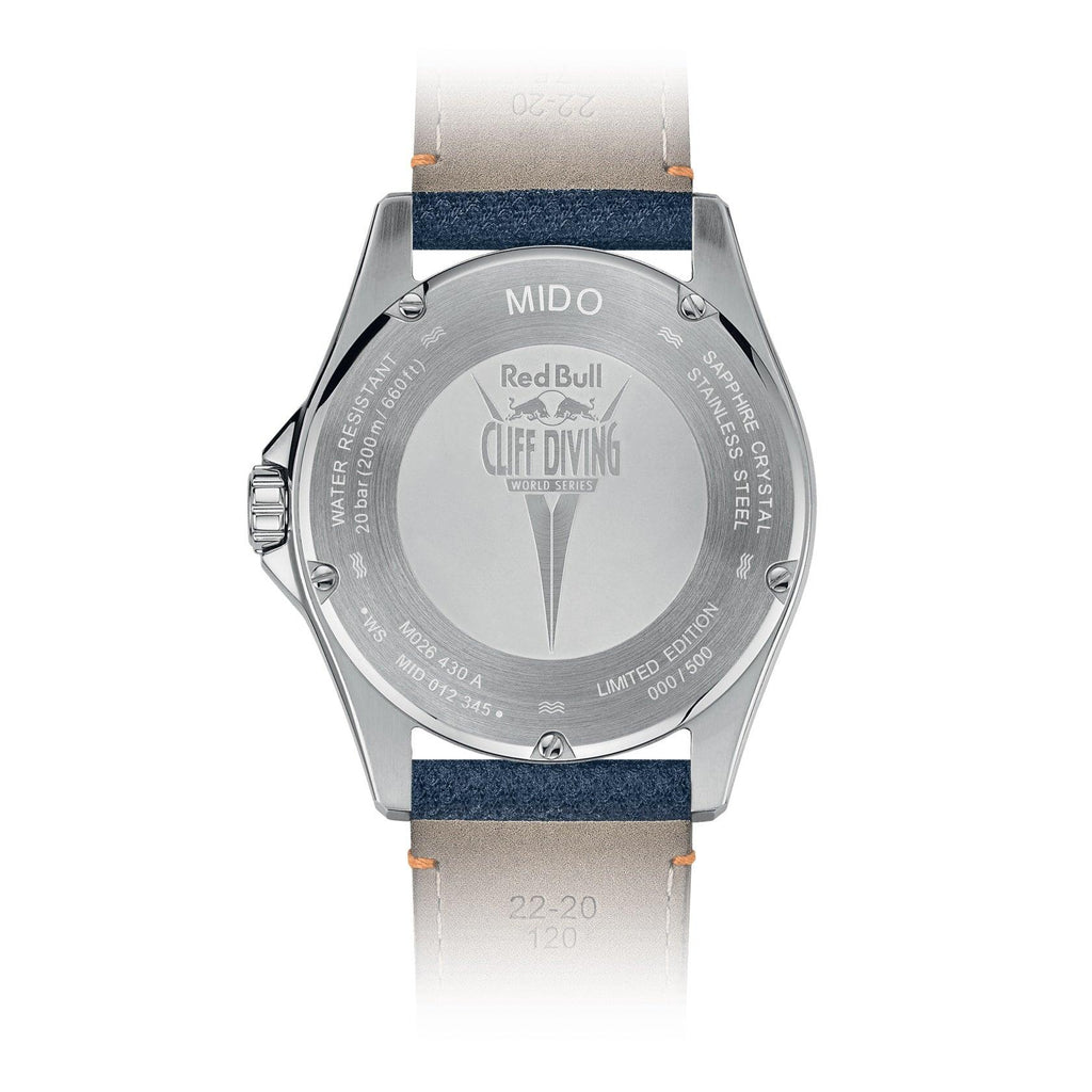 Mido orologio Ocean Star Red Bull Cliff Diving limited edition 500pz 42mm blu automatico acciaio M026.430.17.041.00