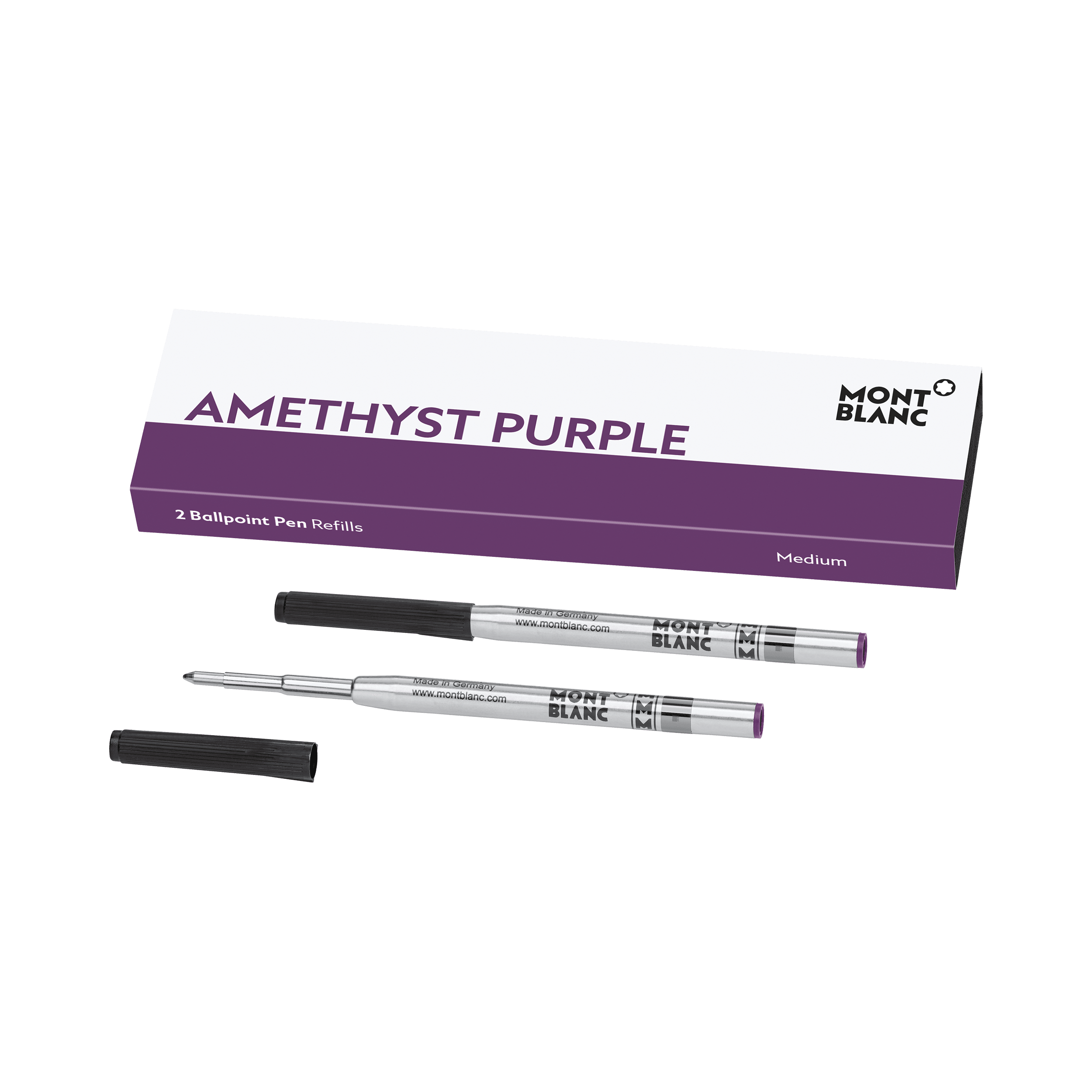 Montblanc 2 refill per penna a sfera punta media colore viola Amethyst Purple 128218
