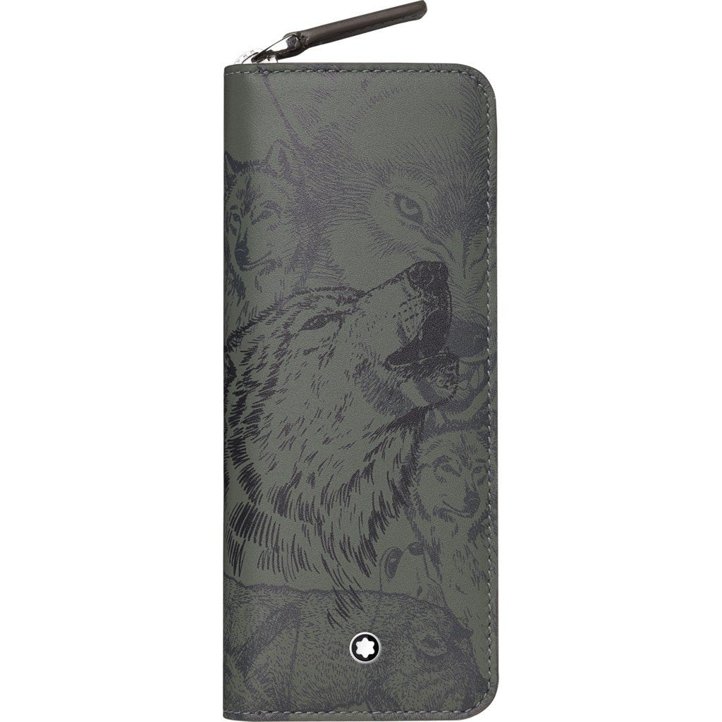 Montblanc astuccio lupo per 1 strumento da scrittura Meisterstück Selection Writers Edition Rudyard Kipling verde 124474