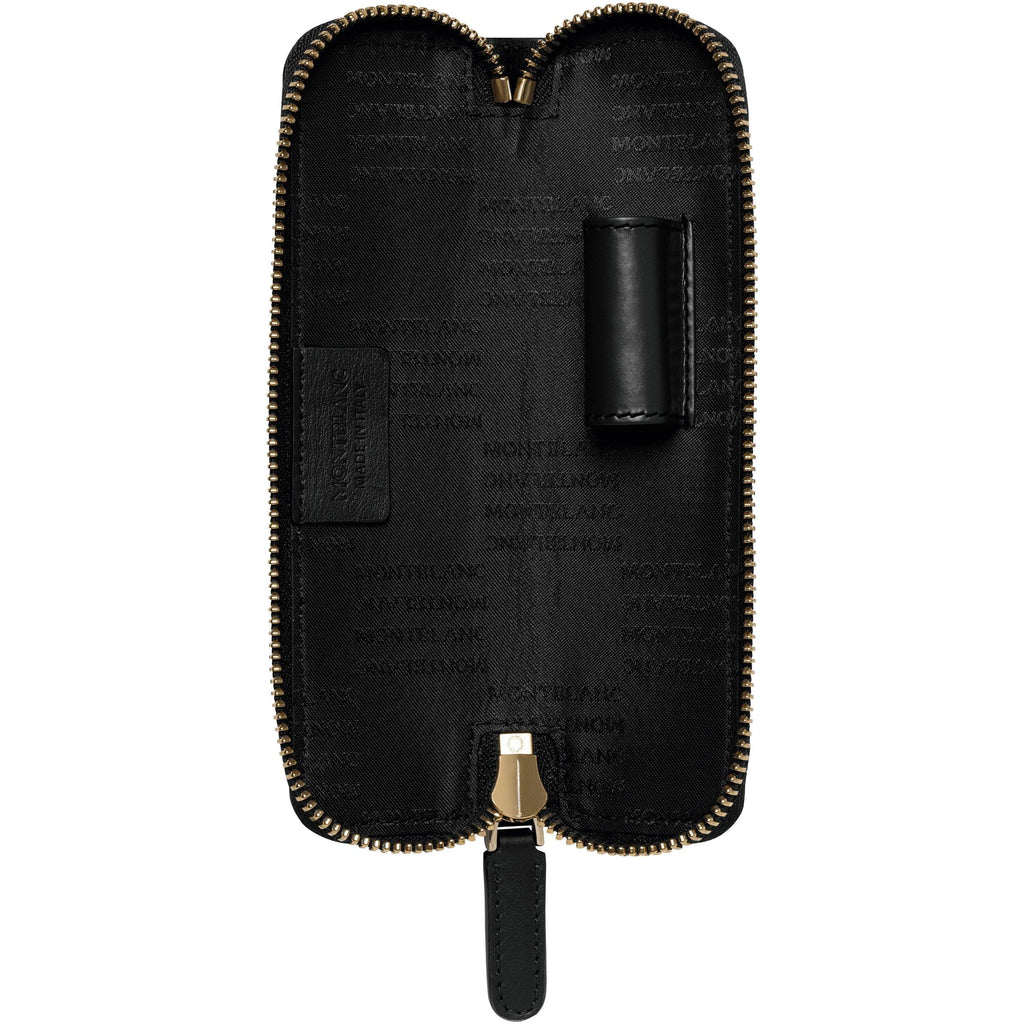 Montblanc astuccio per 1 strumento da scrittura con stampa scarabeo Meisterstück Selection nero 126271