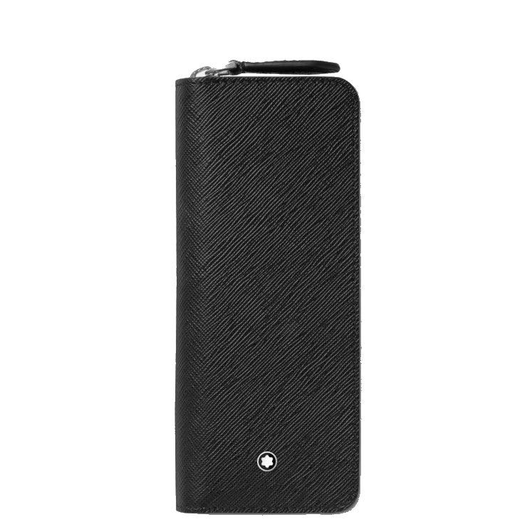 Montblanc astuccio per 2 strumento da scrittura con zip Sartorial nero 198363