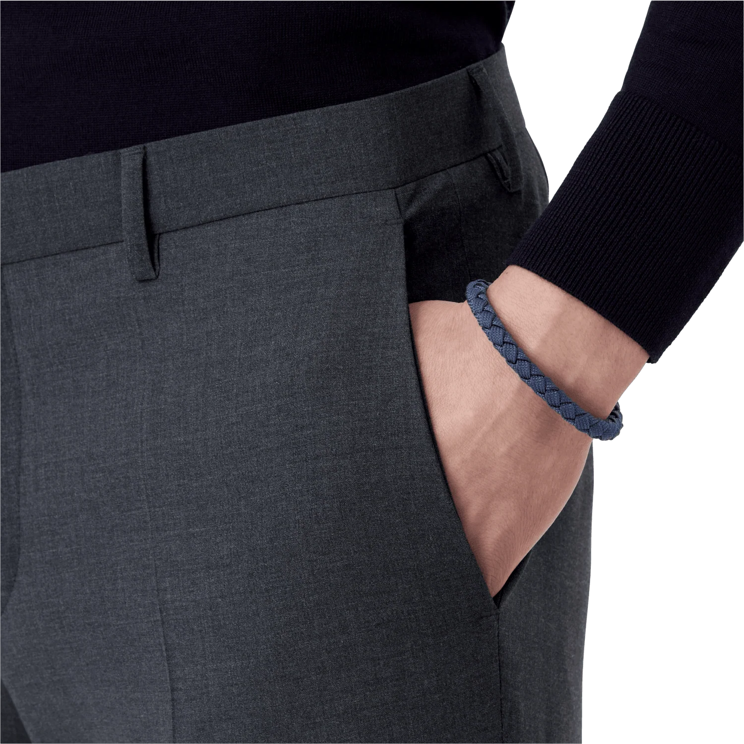Montblanc bracciale Meisterstück Glacier nylon acciaio PVD blu misura M 12951463